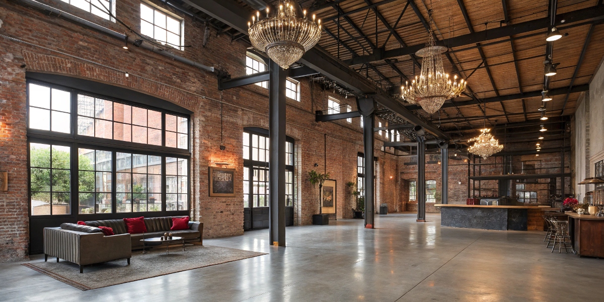 Extravagant industrial interior design bold raw