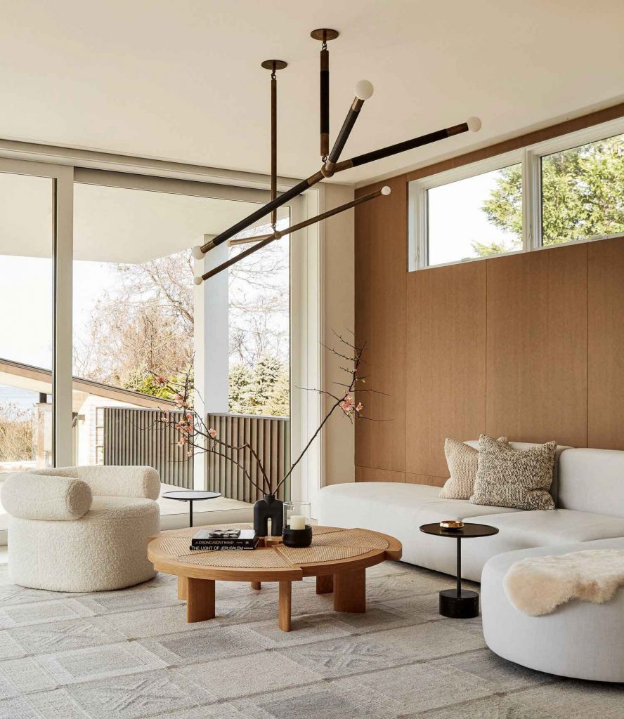 Organic Modern Living Room Design Luxury Contemporary Interior with Custom Wood Details